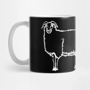 Sheep white line art Mug